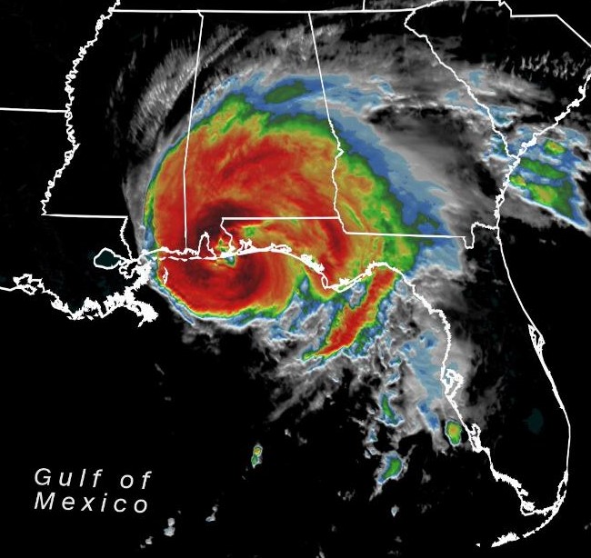 Picture of weather forecast image of Hurricane Sally coming into the Gulf Coast